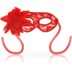 Ohmama masks antifaz con encajes y flor - rojo