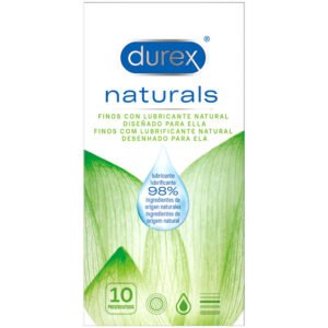 Durex naturals preservativos finos con lubricante natural 10 uds