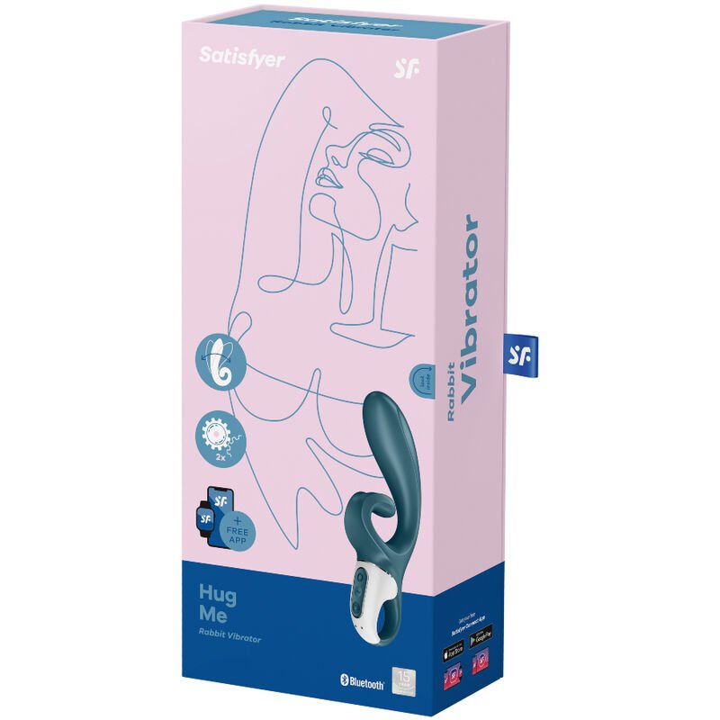 Satisfyer hug me vibrador rabbit app - azul - Imagen 4