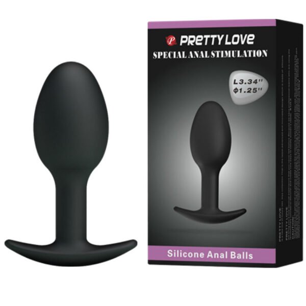 Pretty love plug anal silicona 6.5 cm negro
