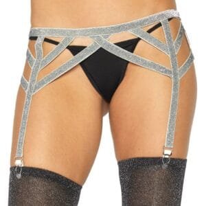 Liguero lurex plateado talla unica