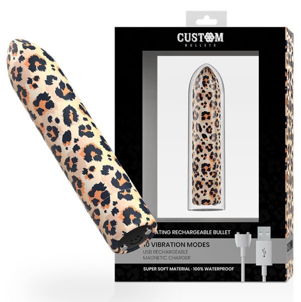 Custom bullets bala recargable leopard 10 intensidades - Imagen 2