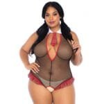 Teddy colegiala con abertura talla plus