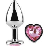 METAL BUTT PLUG CORAZÓN FUCSIA TALLA S 7 CM
