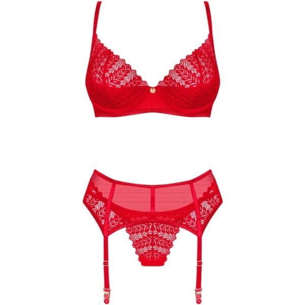 OBSESSIVE - INGRIDIA SET DOS PIEZAS CROTCHLESS ROJO - Imagen 5