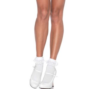 Calcetines con volante encaje blanco