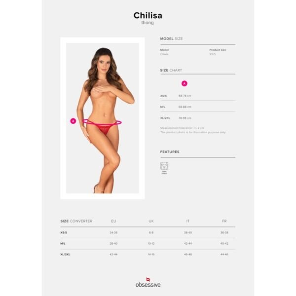 OBSESSIVE - TANGA CHILISA SIN ENTREPIEZA XS/S - Imagen 9