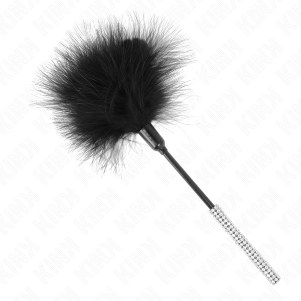 Plumas para cosquillas con mango de diamantes de imitación 27 cm