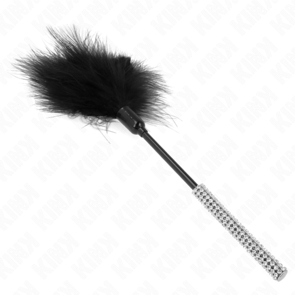 Plumas para cosquillas con mango de diamantes de imitación 27 cm - Imagen 3