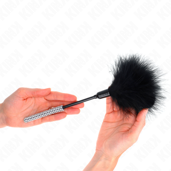 Plumas para cosquillas con mango de diamantes de imitación 27 cm - Imagen 5