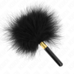 Plumas para cosquillas metal dorado negra 18 cm