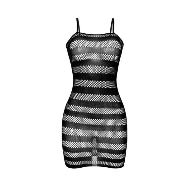 951733 Bodystocking de rejilla con franjas negro talla única - Imagen 5