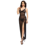 cr 4723 babydoll largo & tanga negro