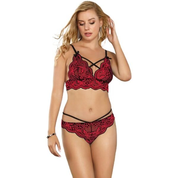 Set dos piezas top y panties encaje
