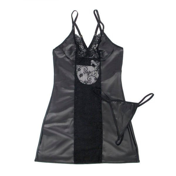 Mod - 954178 vestido + tanga cuero negro - Imagen 5