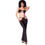 Cr 4851 Set Top negro y leggins con complementos