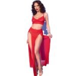 Cr 4850 Set Top rojo y leggins con complementos