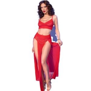 Cr 4850 Set Top rojo y leggins con complementos