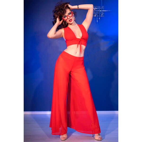 cr  4857 Set top y pantalones rojo talla xl - Imagen 5