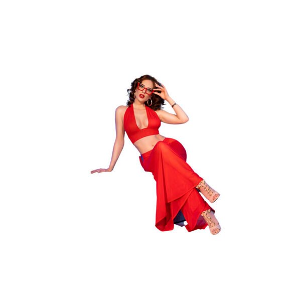 cr  4857 Set top y pantalones rojo talla xl - Imagen 4