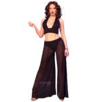 cr  4857 Set top y pantalones negro talla l