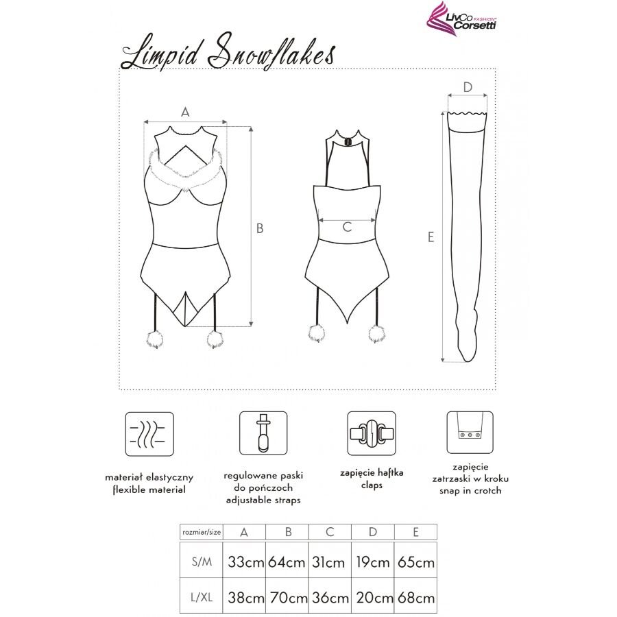 Limpid snowflakes lc 90604 body + medias + diadema navideña - Imagen 5