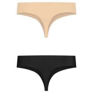 Pack de 2 tangas invisibles: beige y negro